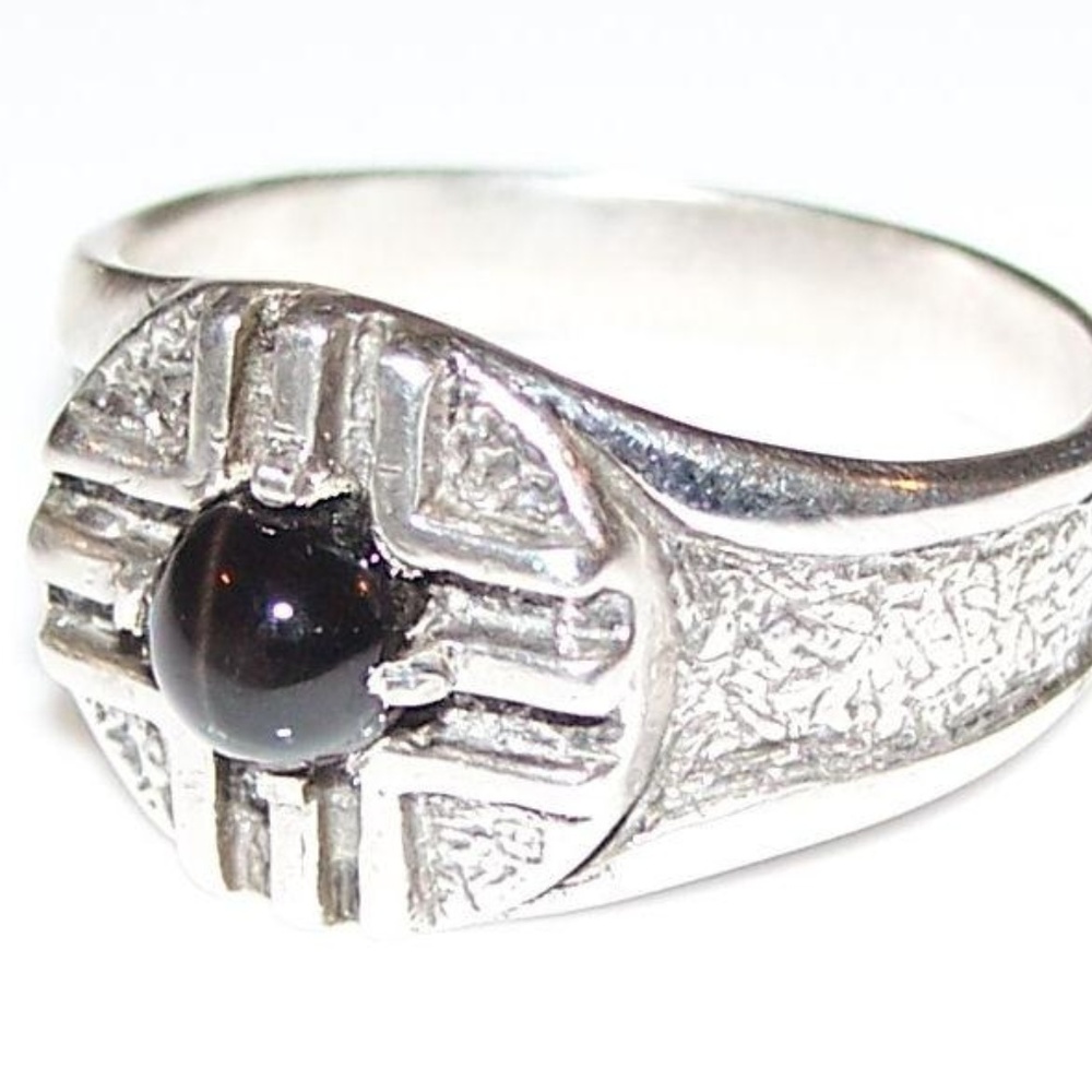 MEDICINE WHEEL Ring .925 Sterling Silver w/ genuine Star Diopside made in USA - Picture 5 of 14